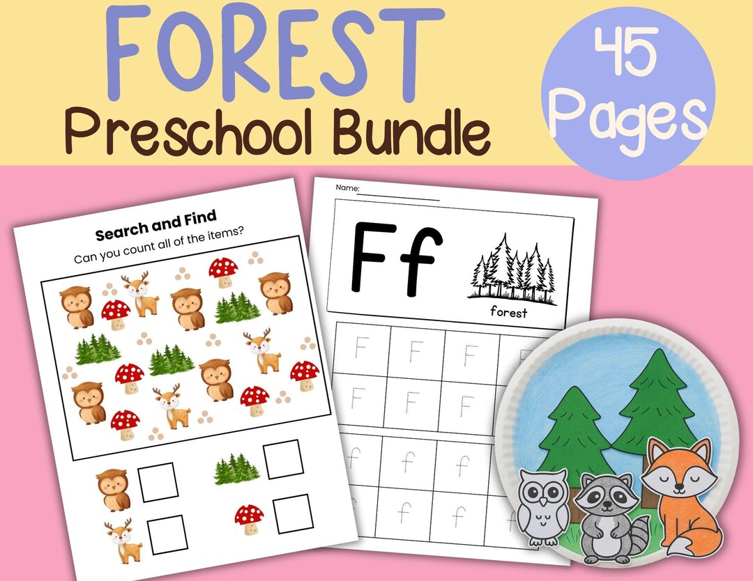 Forest Preschool Activity Pack: Letter F Week Lesson Plan (45 Page PDF ...