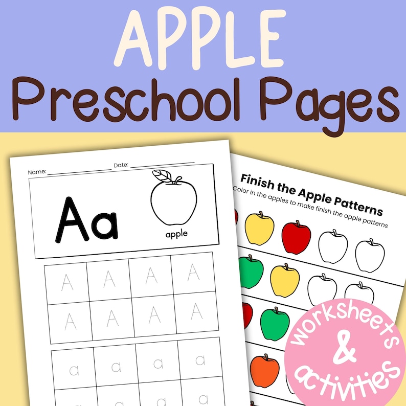 A is for Apple Preschool Worksheet & Activity Bundle Letter A Week ...