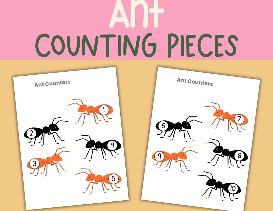 Ant Counting Pieces Math Manipulatives 1-30 (printable PDF) - Etsy
