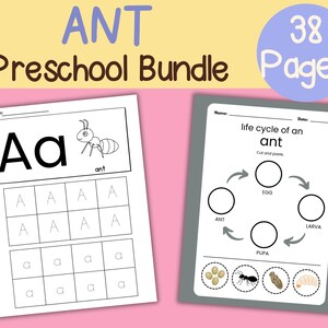 Ant Preschool Activity Pack: Letter A Learning Bundle (PDF Download)