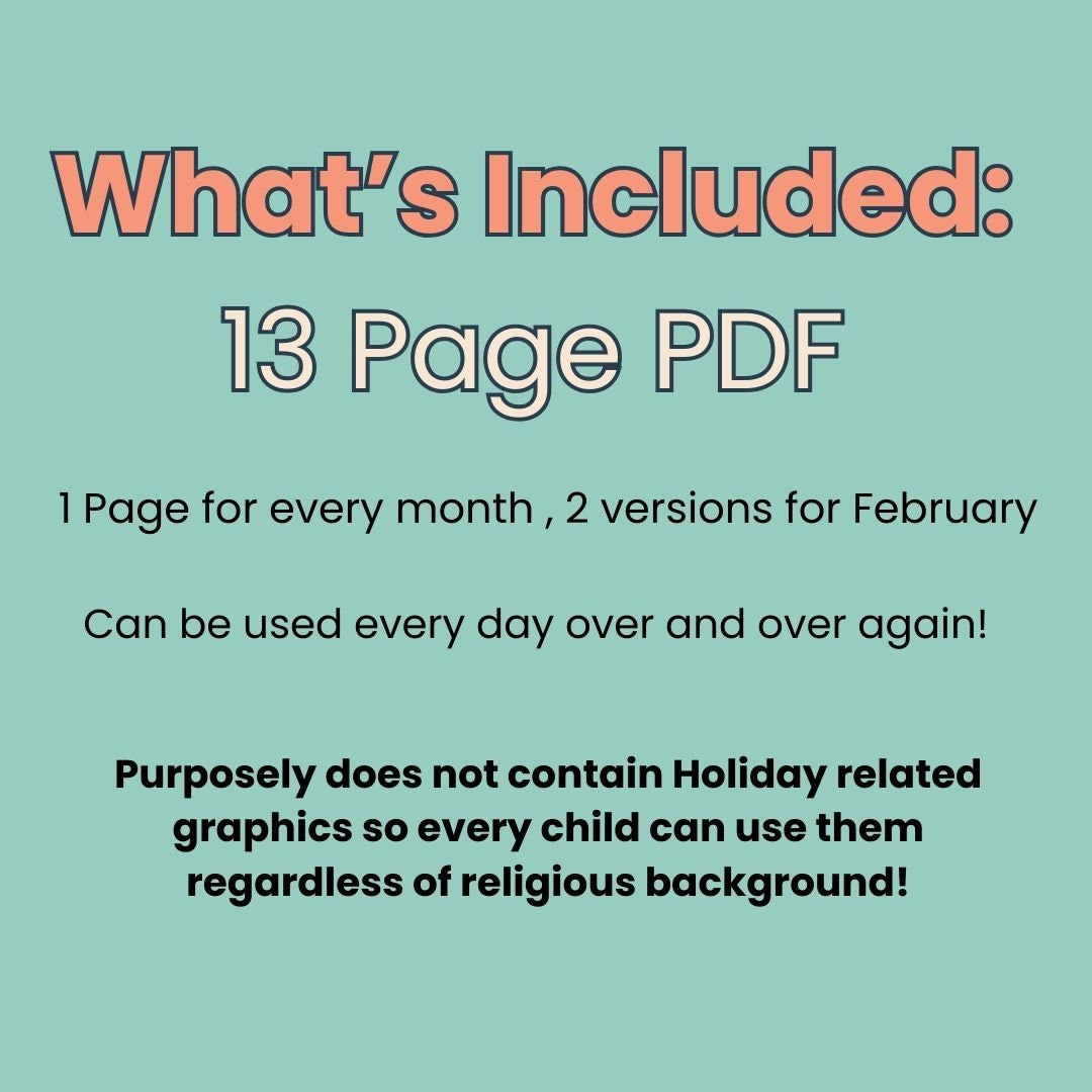 Printable Kindergarten Daily Calendar Worksheets 12 Page Preschool ...