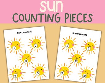 Sunshine Counting Pieces Math Manipulatives 1-30  (Printable PDF)