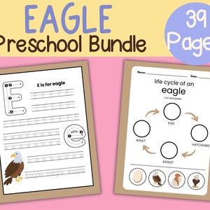 E é para Eagle Preschool Learning Pack Pré-escola Educação Domiciliar Caderno de Atividades Pacote de Atividades