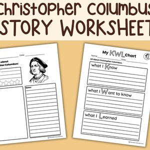 Christopher Columbus Note Pages and Coloring Sheets Family Learning Worksheets Any Age Preschool- Upper Elementary Worksheets Wordsearch