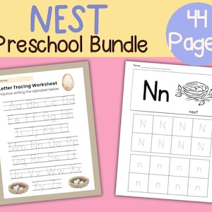Nest Activity Sheet Bundle: Preschool Homeschool Curriculum (Printable PDF)