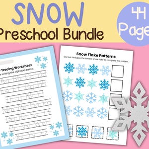 Schnee Vorschule Aktivitätspaket: Buchstabe S Woche, Stundenplan (44 Seiten PDF)