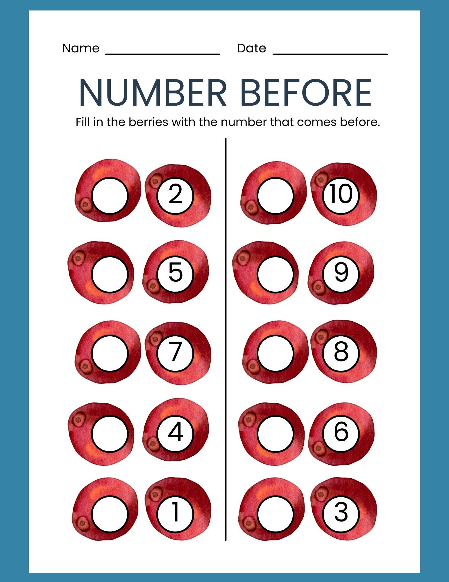 Kindergarten Numbers Workbook Forest Theme Math Counting Activity Book ...