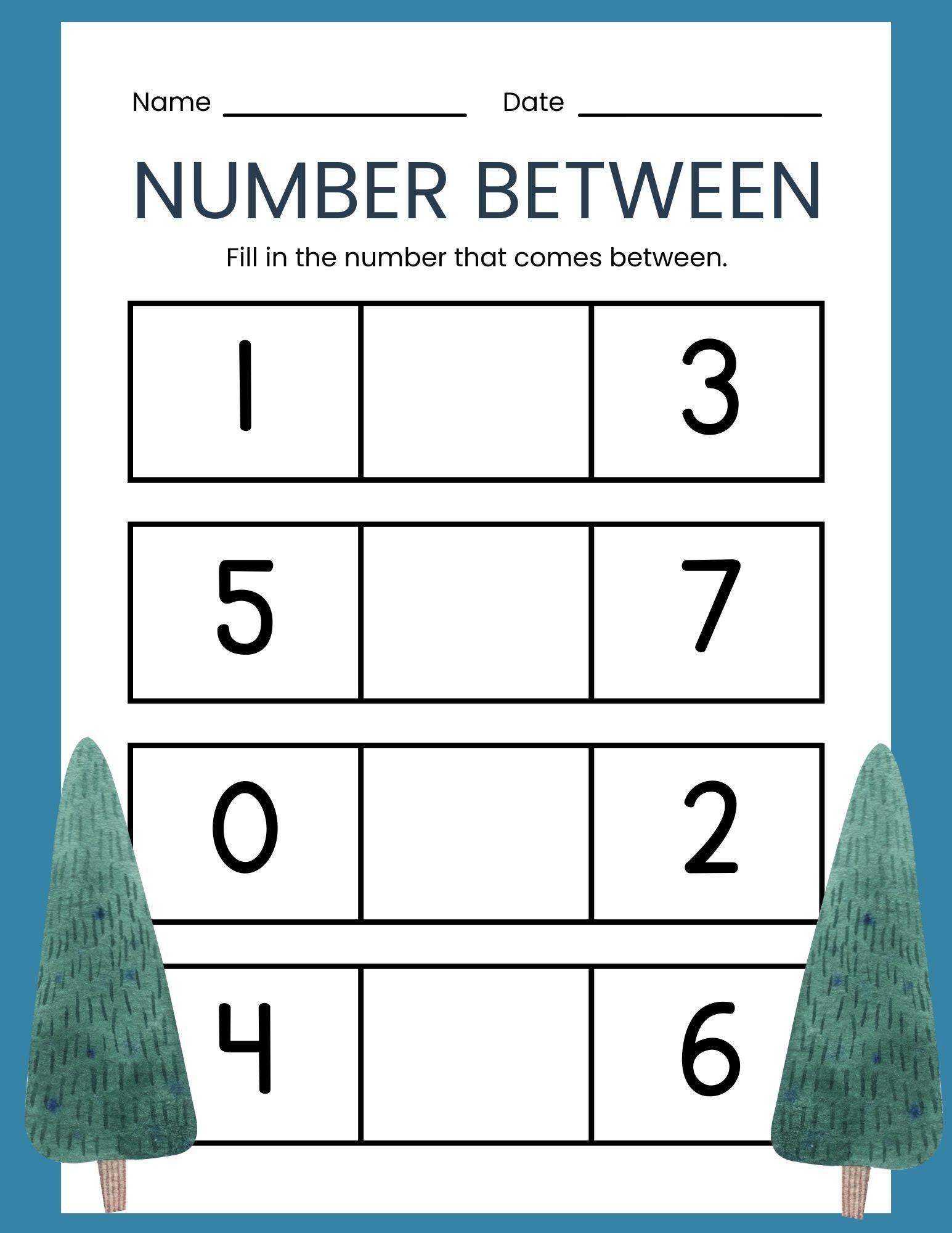 Kindergarten Numbers Workbook Forest Theme Math Counting Activity Book ...