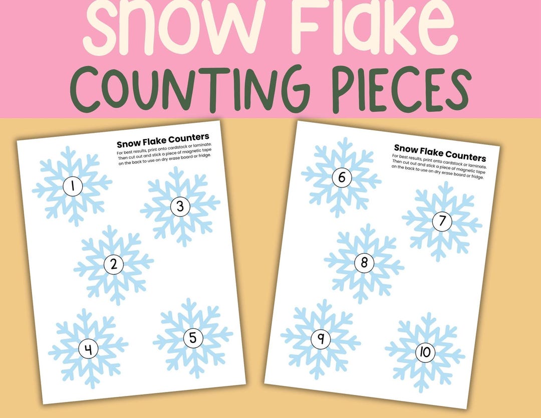 Snow Flake Counting Pieces Math Manipulatives 1-30 (printable PDF) - Etsy