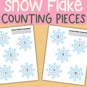 Snöflingor - Räkning av bitar - Matematikövningar 1-30 (utskrivbar PDF)