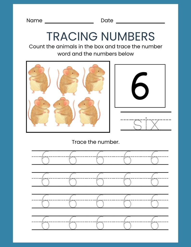 Kindergarten Numbers Workbook Forest Theme Math Counting Activity Book ...