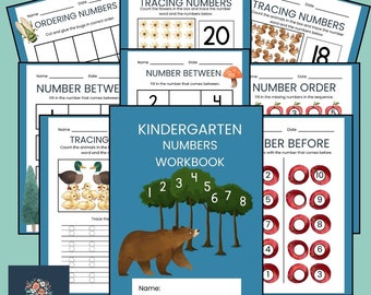 Kindergarten Numbers Workbook Forest Theme Math Counting Activity Book Worksheets