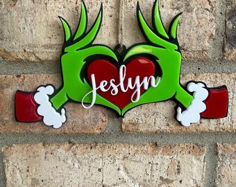 Grinch Hand Holding Ornament - Etsy