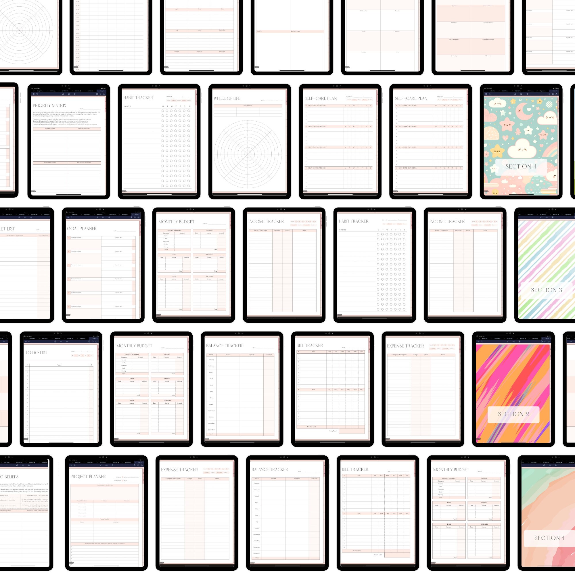 Digital 2024 Planner for Goodnotes Pink - Etsy