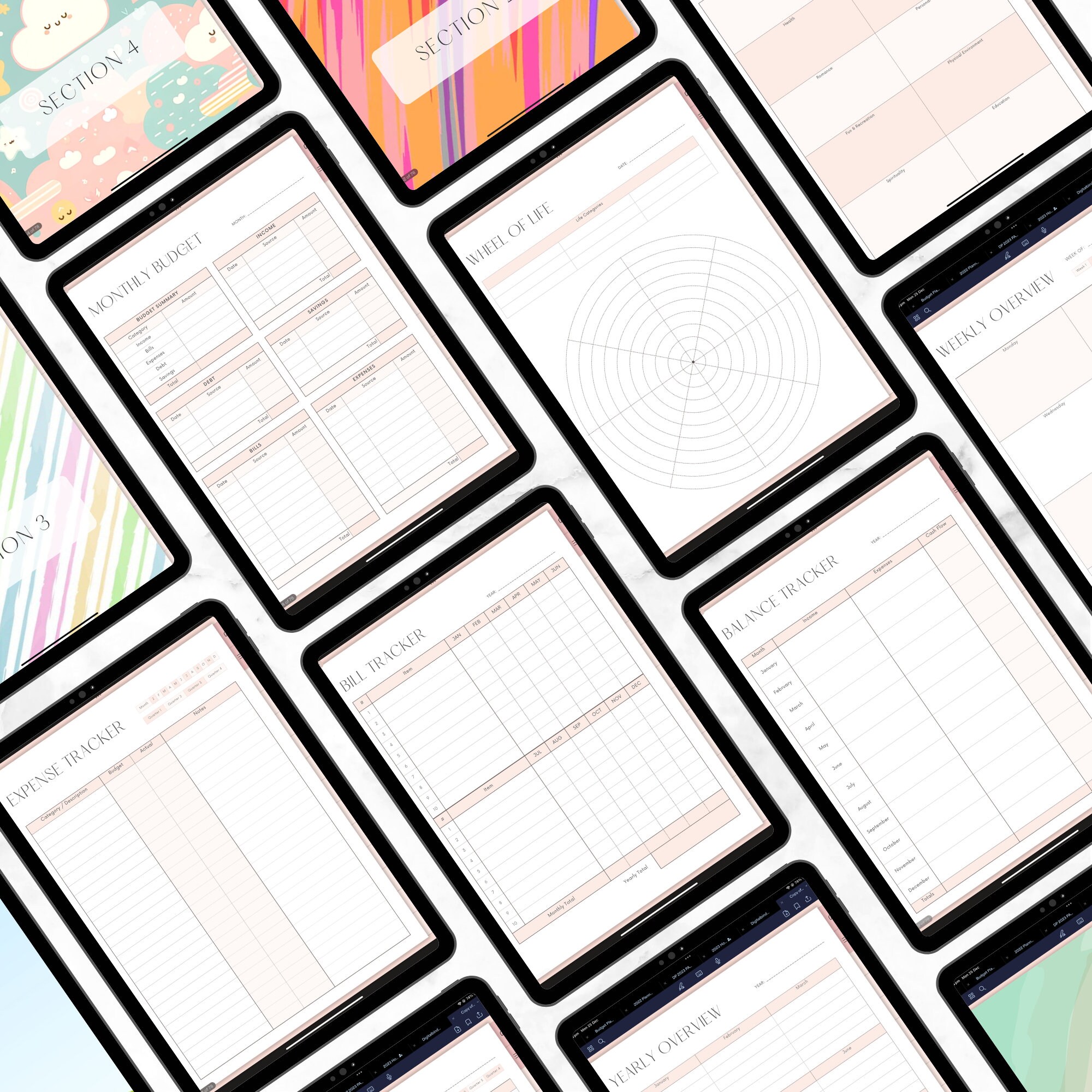 Digital 2024 Planner for Goodnotes Pink - Etsy