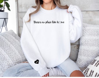 Nebraska Home Crewneck with Sleeve Design, Cute Nebraska No Place Like Home Sweatshirt, Home State Apparel, 402 Area Code