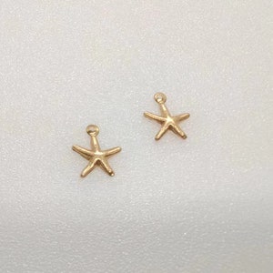 2pcs 14K Gold Filled Starfish Charm, Pendant Findings for Jewelry Making