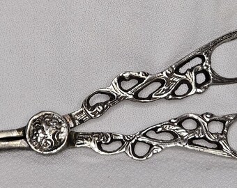 Vintage Silver / Silver plated Grape Scissors, Antique grape scissors