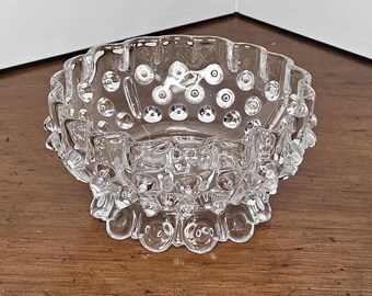 Vintage  Relish / Candy Dish / trinket glass bowl,  KIG Early American Pattern Glass hobnail pattern (1850-1910), Elson or Canton Glass Co.