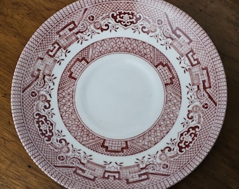 Vintage Royal Wessex Red Willow / Pink Willow / Willow Rosa, saucer plate, Porcelain transferware, very good condition, made in England