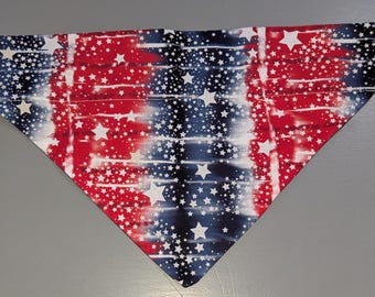 Red, White, Blue Fade Over the Collar Dog Bandana