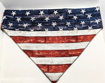 American Flag Over the Collar Dog Bandana