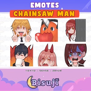 Chainsaw Man Anime Emotes / Twitch Discord Streamer Emotes