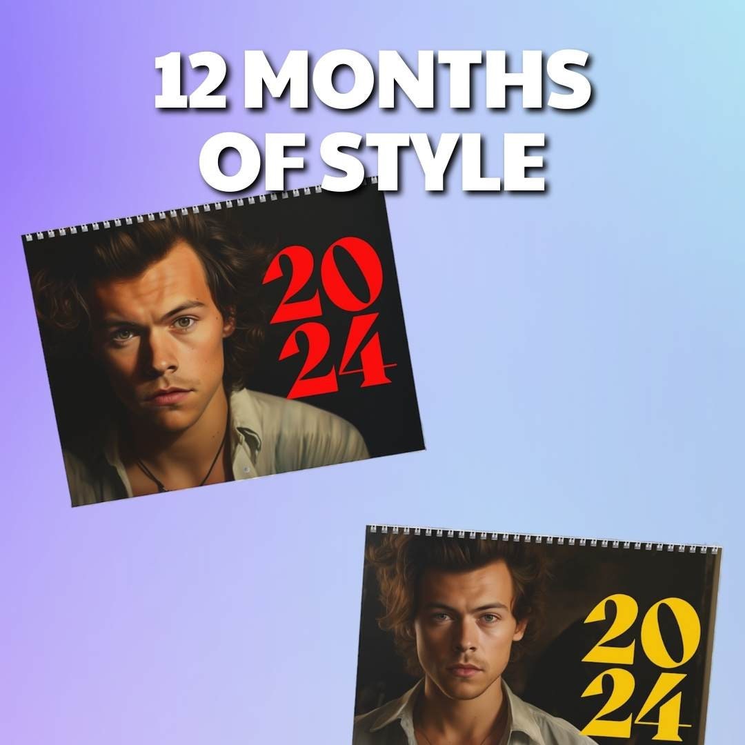 12 Months of Harry Styles Wall Calendar 2024 Harry Merch Etsy