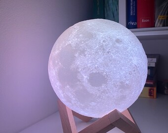 3D Mond Lampe (16 Farben, 8cm/12cm/15cm)