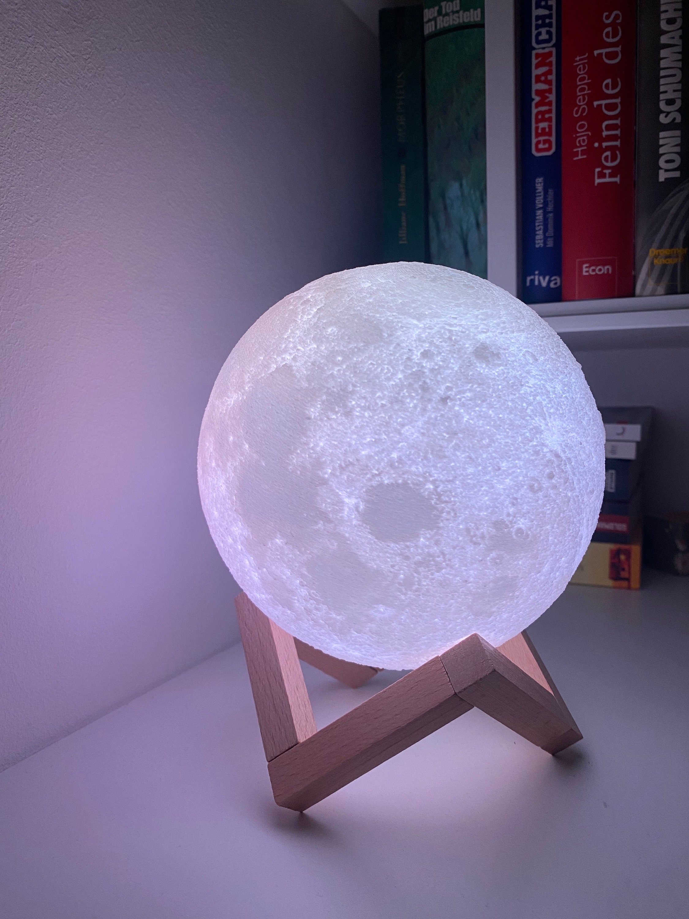 Lune Lampe De Chevet Lune Lampe Lune Veilleuse Lampe De Bureau Lithophane  3D Impression Lune Lampe Décor Moderne Lampe -  France