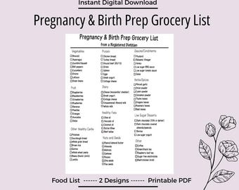 Pregnancy and Birth Prep Grocery List: Created By a Registered Dietitian