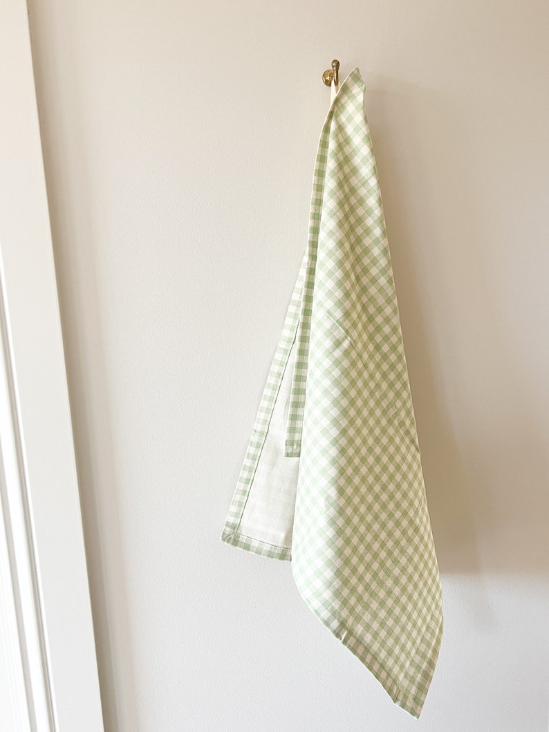 Tea Towel, Set of Two, 100 Cotton Tea Towels, Gingham and Spot Kitchen