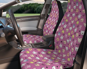 Stray Kids Car Seat Covers, Cute Character Pattern, Polyester Fabric (Set of 2)