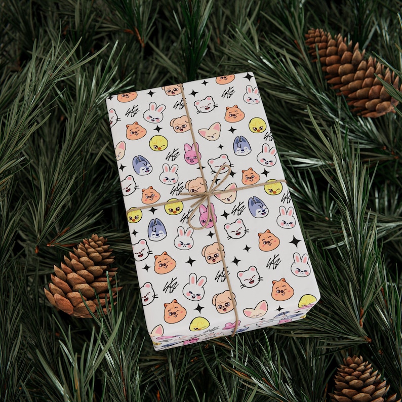 Inpakpapier, verdwaalde kindercadeaus voor fans, BLIJF, SZOO-personages, cadeau geven, vakantieverpakking afbeelding 1