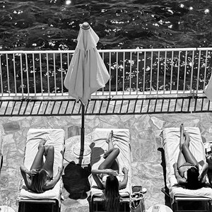 Ladies Sunbathing Vintage Digital Wall Art Black and White Art Vintage