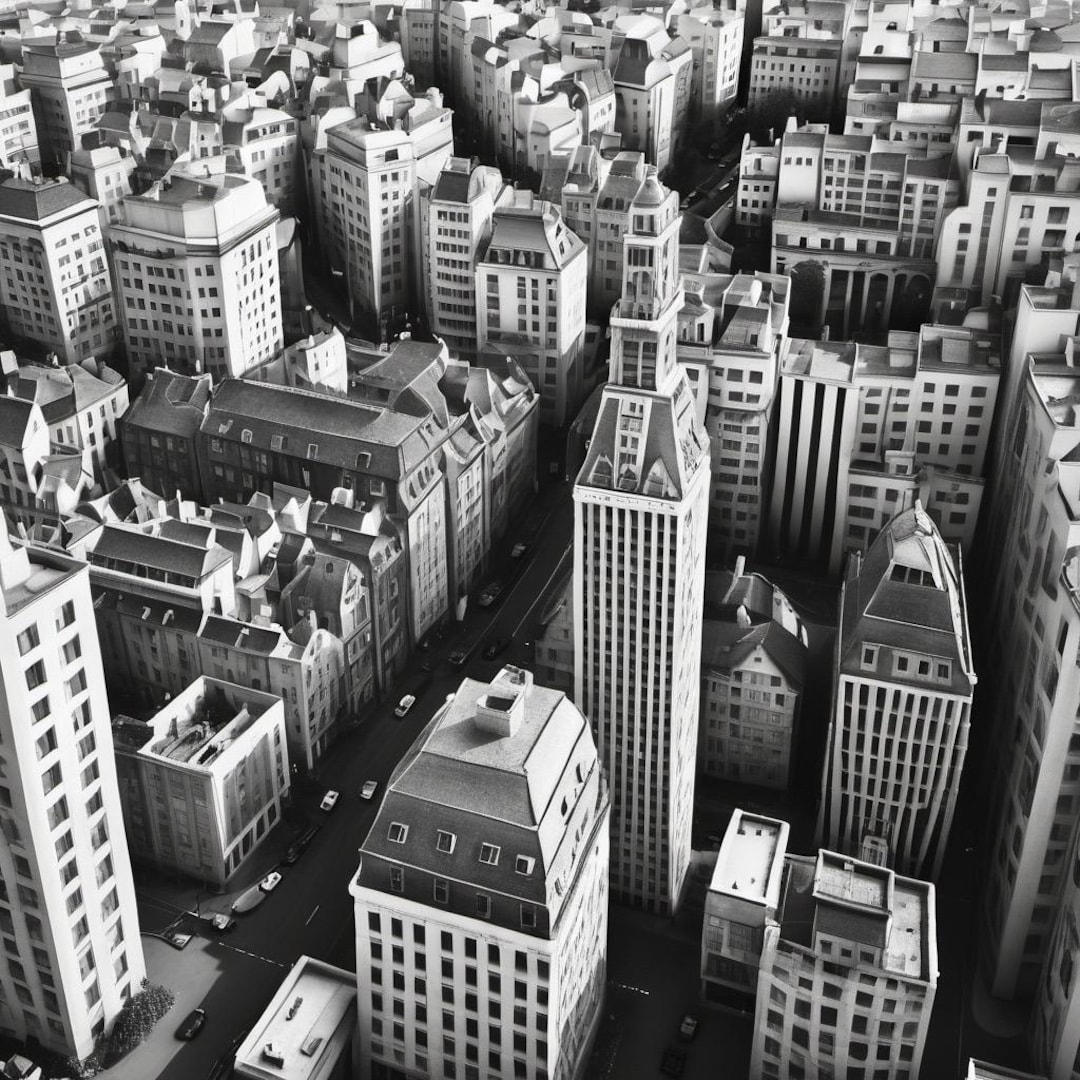 Black and White Cityscape Canvas Wall Art, Urban Home Decor, Modern Art ...