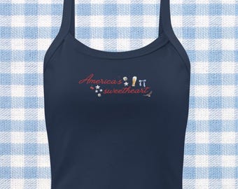 Americas Sweetheart | 4th of july, america, Women’s micro-rib tank top