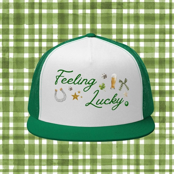 Feeling Lucky, St Patricks Day | Trucker Cap - Etsy display picture 2