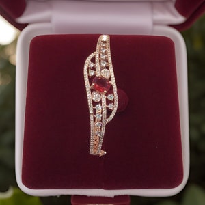 Rosegold statement AD CZ openable Bracelet, Rosegold openable kada, American diamond bracelet, cz bracelet kada, Party wear, Cocktail wear