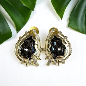 Pear Cut Earrings Swarovski Earrings Water Drop Earrings Swarovski Pear Cut Earrings Cocktail Earrings Wedding Earrings Partywear Designer