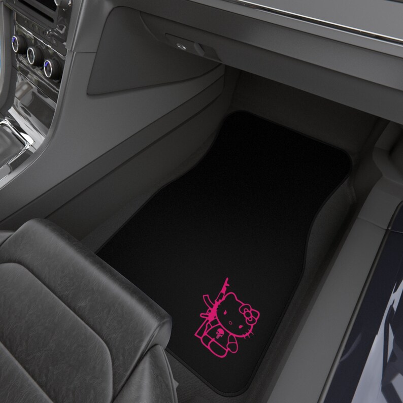 Kitty Car Mats 2x Front, Gift for Her, Car Accessories, Car Decor