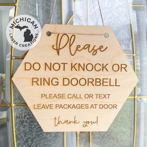 Please Do Not Knock Sign, Don&#39;t Knock Door Signs, Door Sign Sleeping, Please Dont Knock Or Ring Doorbell Sign, Working From Home Sign