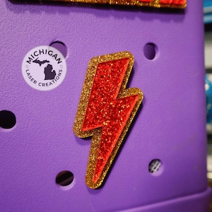 Lightning Bolt Bogg Bag Tag, bogg bag charm, Bogg bag pop in, bogg bag bit, bag charm, bogg bag pop in, thunder bogg bit