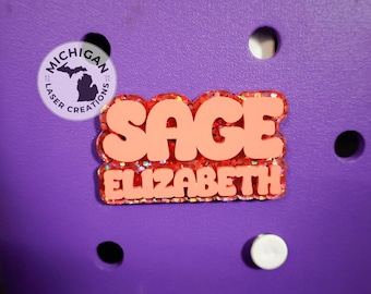 Name Bogg Bag Bit, Girly Bogg charm, bogg bag name tag, Bogg bag pop in, bogg bag bit, pop in, bogg bit, Name Bogg Charm, Custom Bogg Bag