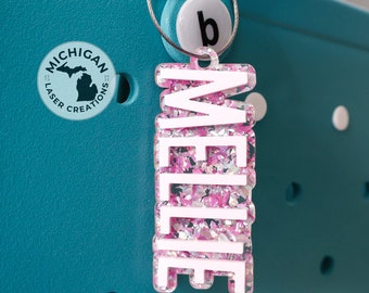 Custom Keychain, Personalized Acrylic Keychain, Backpack name Keychain, acrylic name tag, Bogg bag name tag, Simple Modern Bag keychain