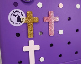 Cross Bogg Bag Tag, bogg bag Christian tag, Bogg bag pop in, bogg bag bit, pop in, bogg bit, initial bogg bit, Christian bogg charm