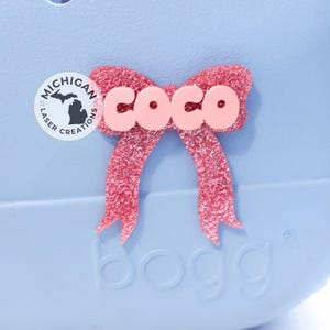 Ribbon Bogg Bag Bit, Girly Bogg charm, bogg bag name tag, Bogg bag pop in, bogg bag bit, pop in, bogg bit, Name Bogg Charm, Mama Bogg Bag