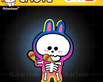 Animated Twitch | Discord Emote, Cute Skeleton Dance,|PNG| For Streamers , Youtube - Instant Download/Ready to Use(transparent)