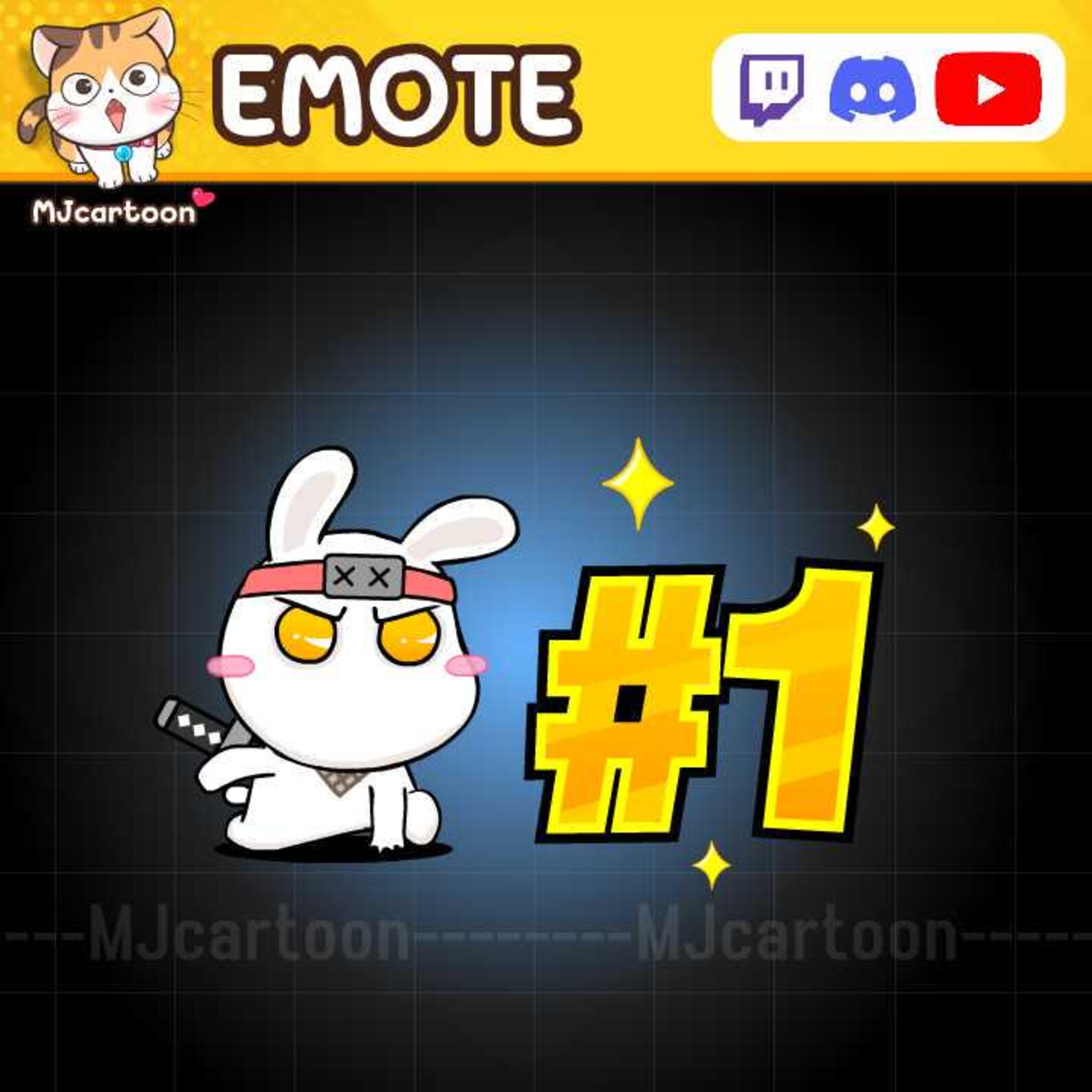 Numbers Split Emote Animated Twitch Emote, 1st Emote, Ninja Emote, Cute Emote, Number 1 ...