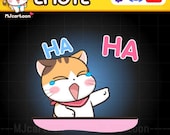 Animated Twitch Emote, Hahaha emote, Cat Emote, Laugh Emote, Funny Emote, Cute Emote, For Streamers